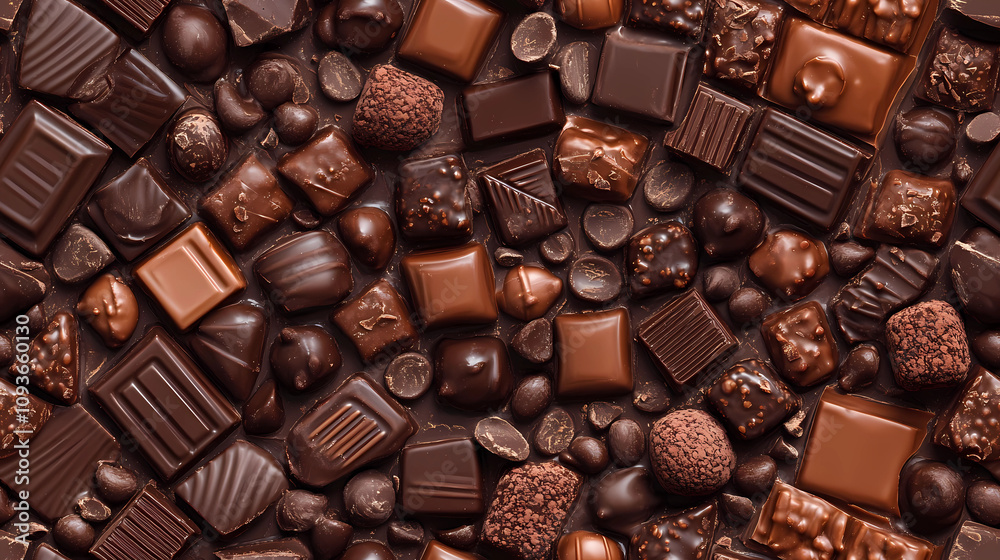 seamless pattern of many chocolates