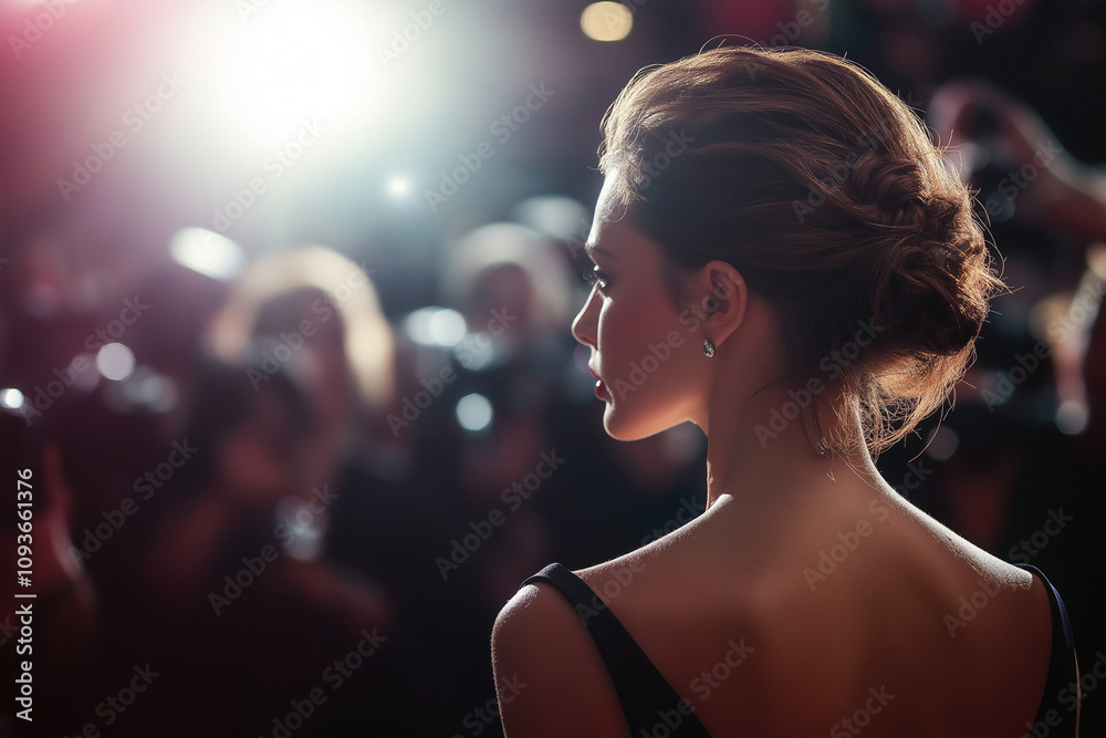 Elegante Frau mit Frisur im Scheinwerferlicht
Elegante Frau mit Frisur im Scheinwerferlicht