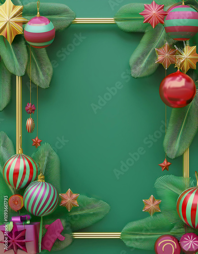 rendering decorations christmas ornaments web ads space text photo