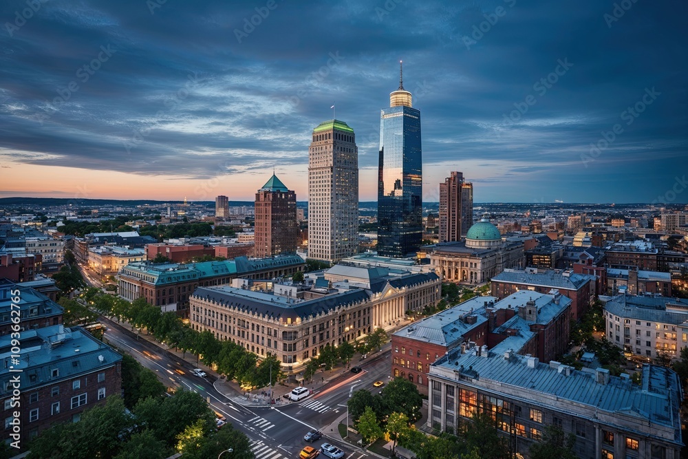 Naklejka premium Sustainable Urban Development and Climate Adaptation Strategies for Thriving Cities