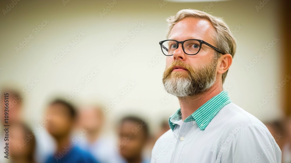 College lecturer teaching classroom concept. Inspiring Lecturer Engaging with a Captivated Audience College lecturer teaching classroom concept. Inspiring Lecturer Engaging with a Captivated Audience
