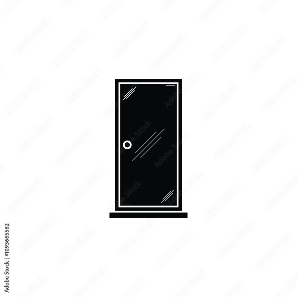 Black Striped Door Icon Design Black Striped Door Icon Design