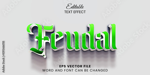 Green feudal 3d vector text effect