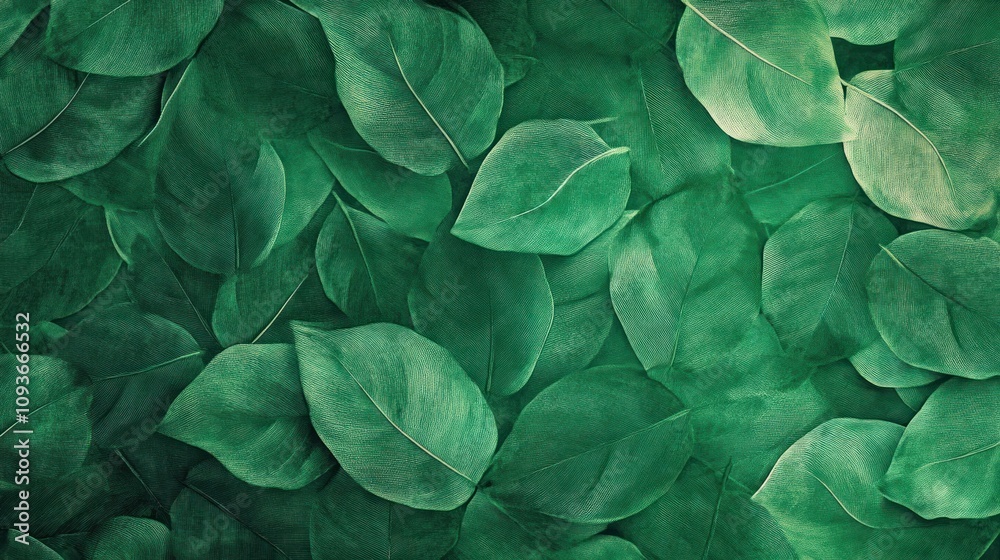 Fototapeta premium A close-up of a vibrant green leaf pattern, perfect for a natural background.