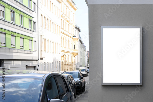 Blank billboard on building...