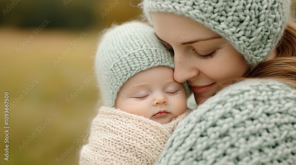 Comforting baby hugging trust concept. Loving Cuddling Moment Between Mother and Baby Comforting baby hugging trust concept. Loving Cuddling Moment Between Mother and Baby