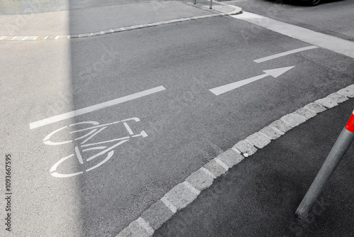 Bicycle signs on road outdoors