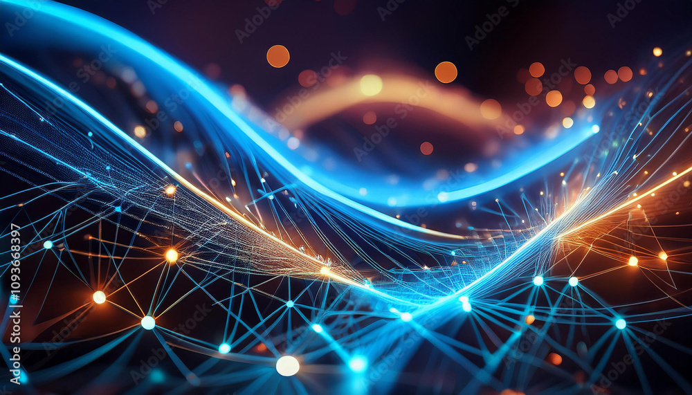 Close-Up of Digital Networks and Connectivity, Representing the Internet and Online Communication Close-Up of Digital Networks and Connectivity, Representing the Internet and Online Communication