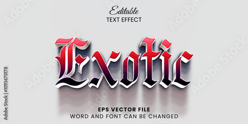 Red exotic 3d vector text effect