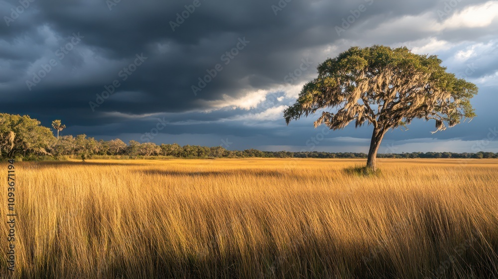 An impending storm looms over the Savannah, its dark clouds casting dramatic shadows over the golden grasses, a scene brimming with tension and beauty. An impending storm looms over the Savannah, its dark clouds casting dramatic shadows over the golden grasses, a scene brimming with tension and beauty.