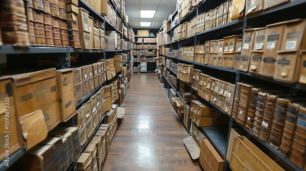 drawers of filing cabinets for storing data, archives and documents