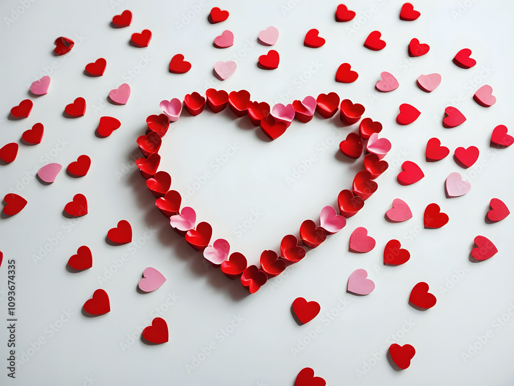 Happy Valentine's Day. valentine red hearts and petals white background. Poster, flyer, greeting card. Valentine's day template or background for Love and Valentine's day concept. header for website Happy Valentine's Day. valentine red hearts and petals white background. Poster, flyer, greeting card. Valentine's day template or background for Love and Valentine's day concept. header for website