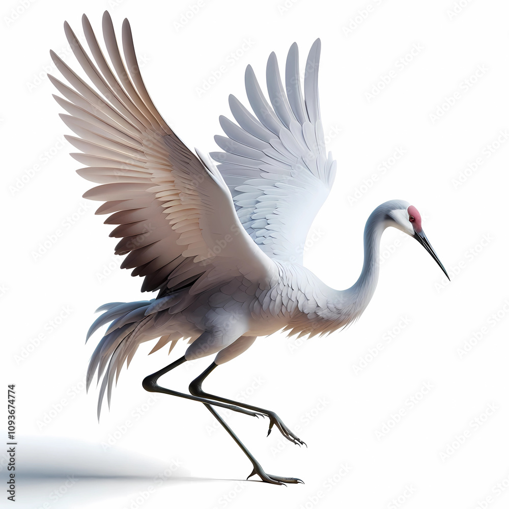 Obraz premium image of elegant crane bird image on white background