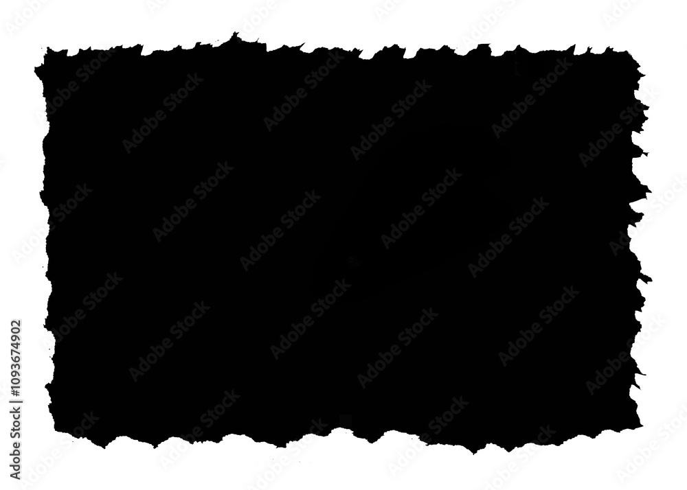 clipping mask black with uneven edges paper shape rectangle for photography grunge effect  photograph frame 