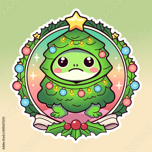 Cute Christmas Frog icon