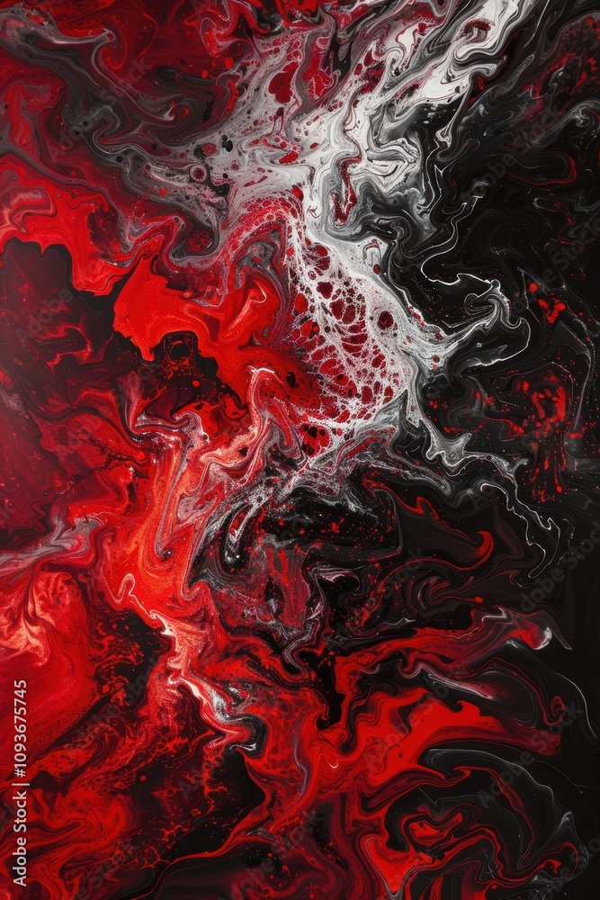 Abstract Art Depicting Intense Chaos with Swirling Red and Black Patterns for Creative Design Abstract Art Depicting Intense Chaos with Swirling Red and Black Patterns for Creative Design