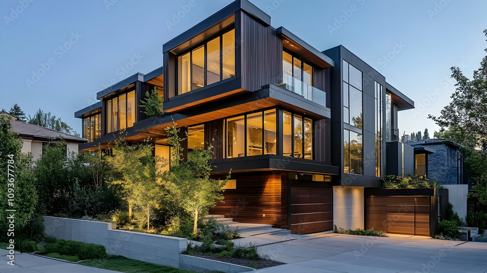 Modern multifamily home with sleek design and contemporary architecture, modern, multifamily, home, architecture Modern multifamily home with sleek design and contemporary architecture, modern, multifamily, home, architecture