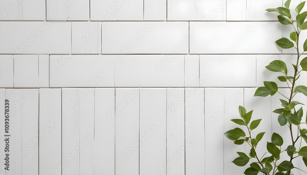 a plant is in front of a white wall