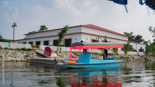 Sikara boat ride inside the Mithila haat located in Bihar, India photo