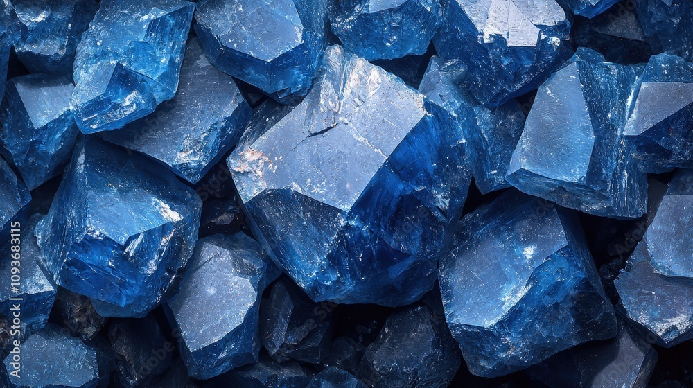 Stunning cluster of raw blue celestite crystals sparkling in natural light Stunning cluster of raw blue celestite crystals sparkling in natural light