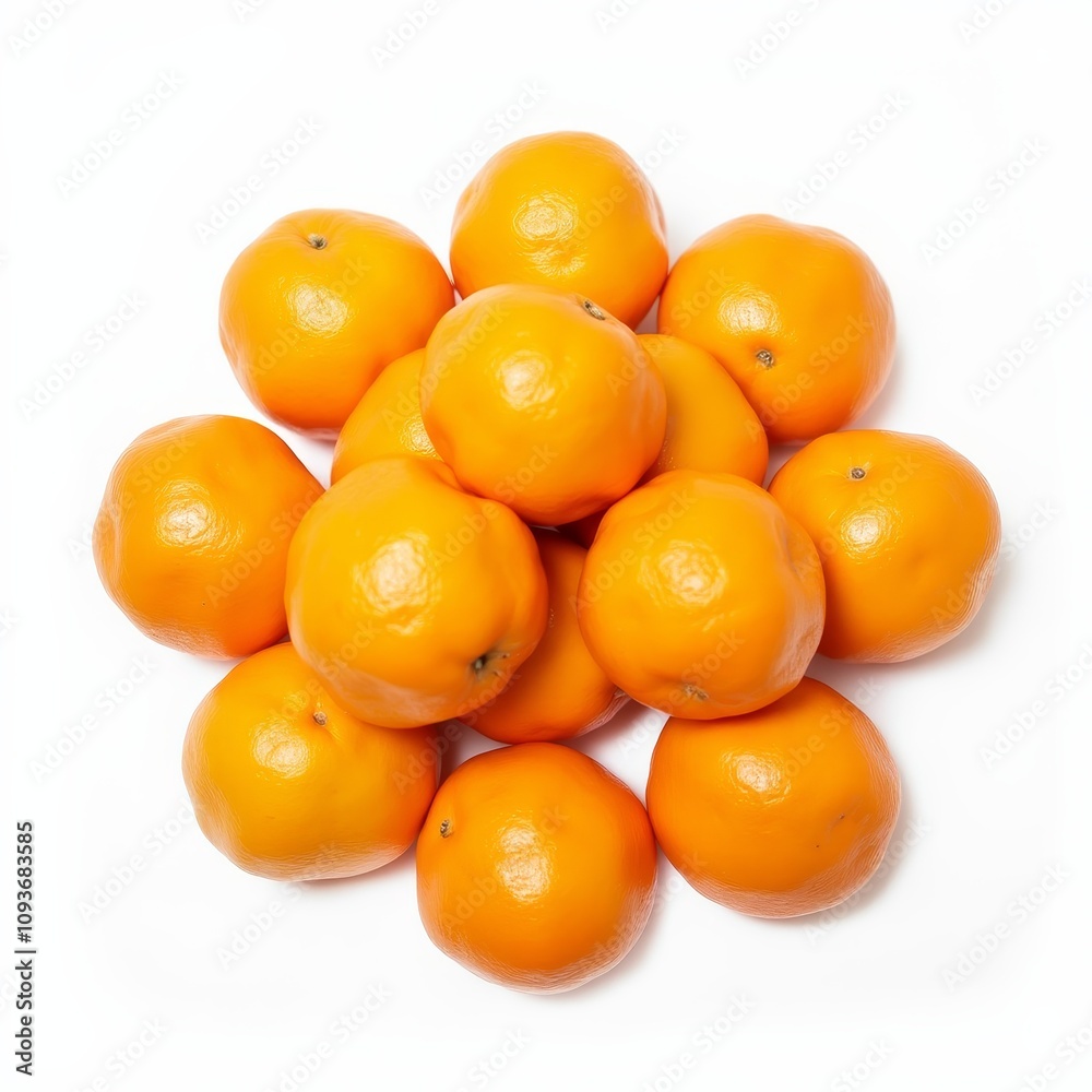 Top View of Tangerines on White Background Top View of Tangerines on White Background