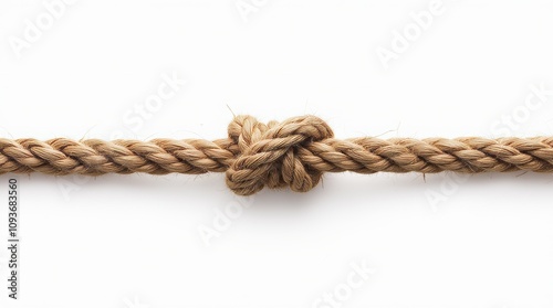 Twisted Rope or Cord Isolated on White Background