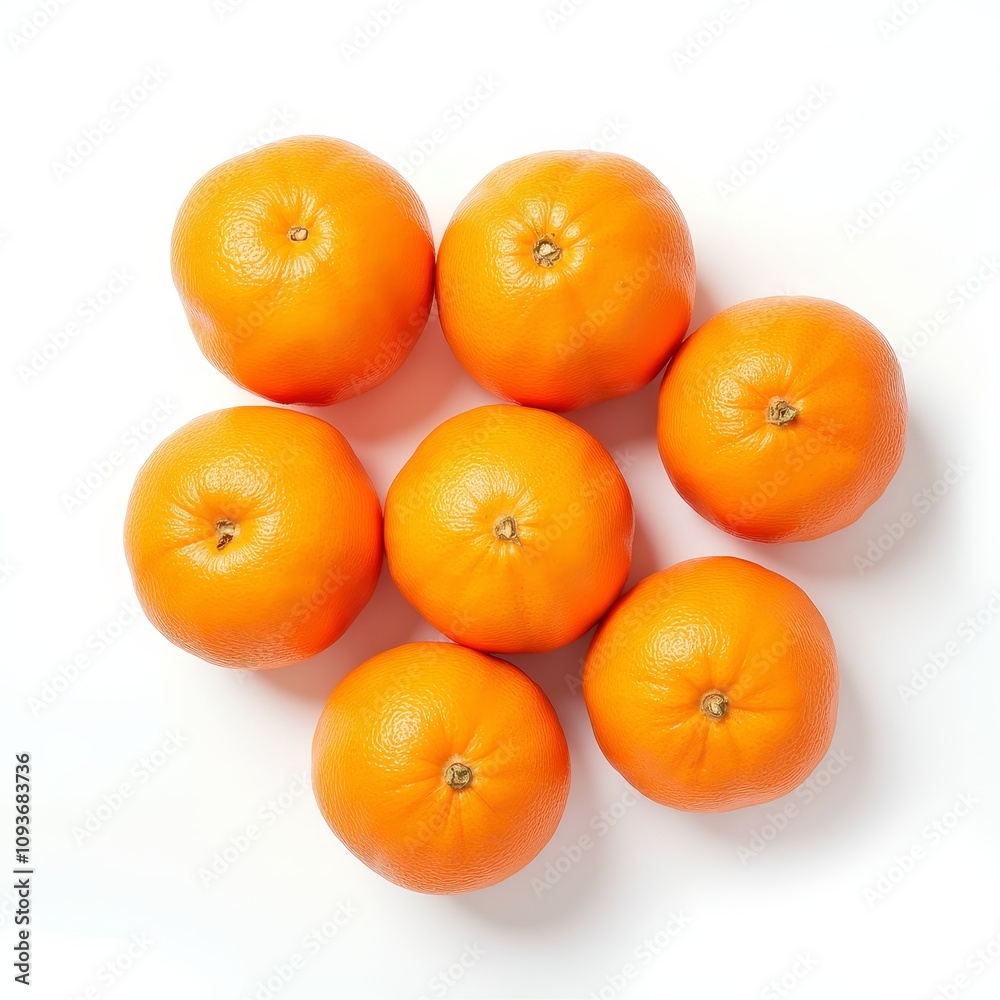 Top View of Tangerines on White Background Top View of Tangerines on White Background
