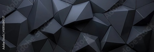 Abstract Black Geometric Wall with Interlocking Triangular Shapes