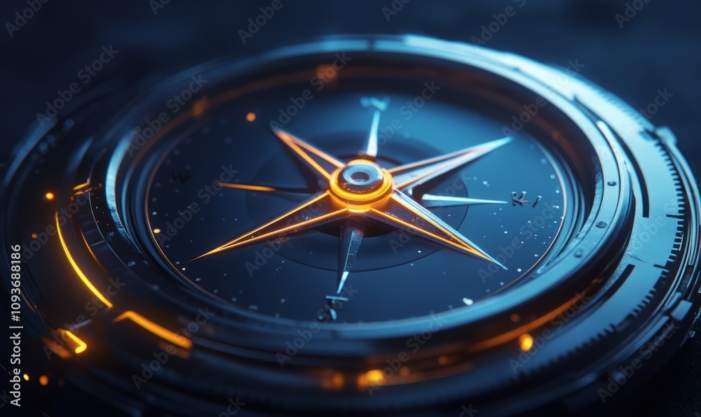 Clean Compass Icon with Subtle Floating Glow Clean Compass Icon with Subtle Floating Glow