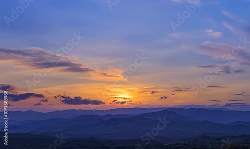 colorful sunset panorama in simi valley photo