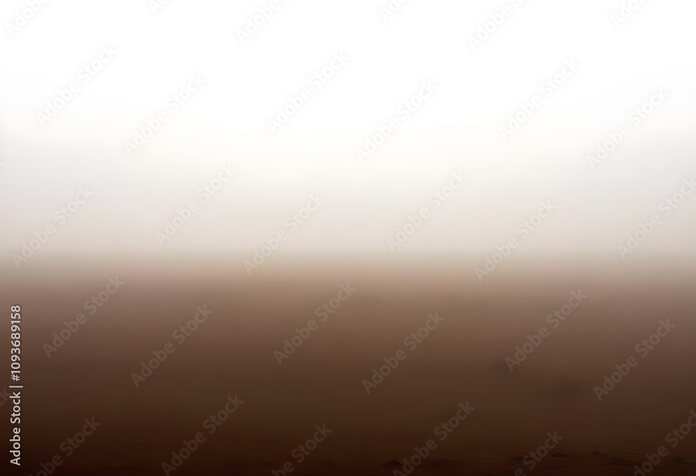A vast, dusty landscape shrouded in a hazy, brown fog, with the horizon barely visible A vast, dusty landscape shrouded in a hazy, brown fog, with the horizon barely visible