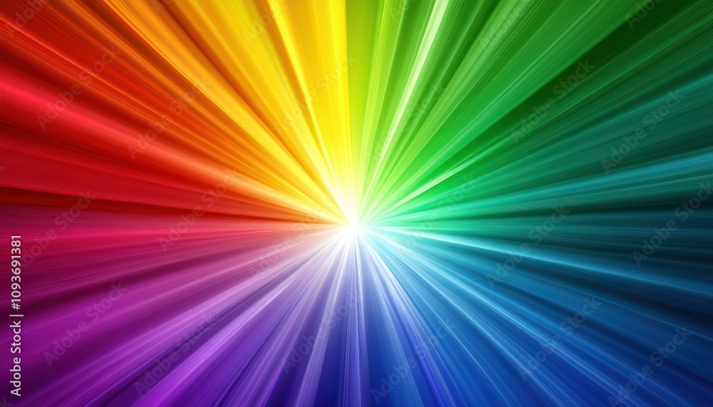 Obraz premium Abstract Rainbow Radiating Lines Background