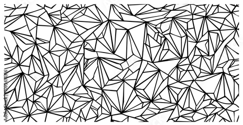 Abstract geometric pattern in line art – black vector design