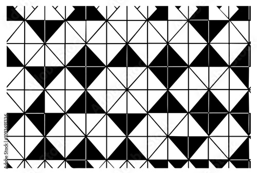 Abstract geometric pattern in line art – black vector design