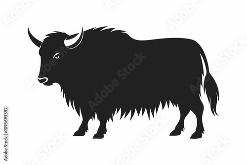 Yak silhouette icon vector illustration. Bull silhouette icon white background