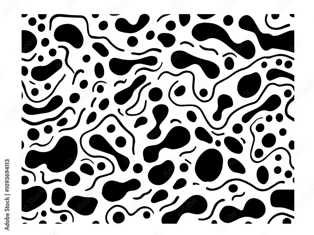 Fototapeta premium flowing organic shapes in black and white