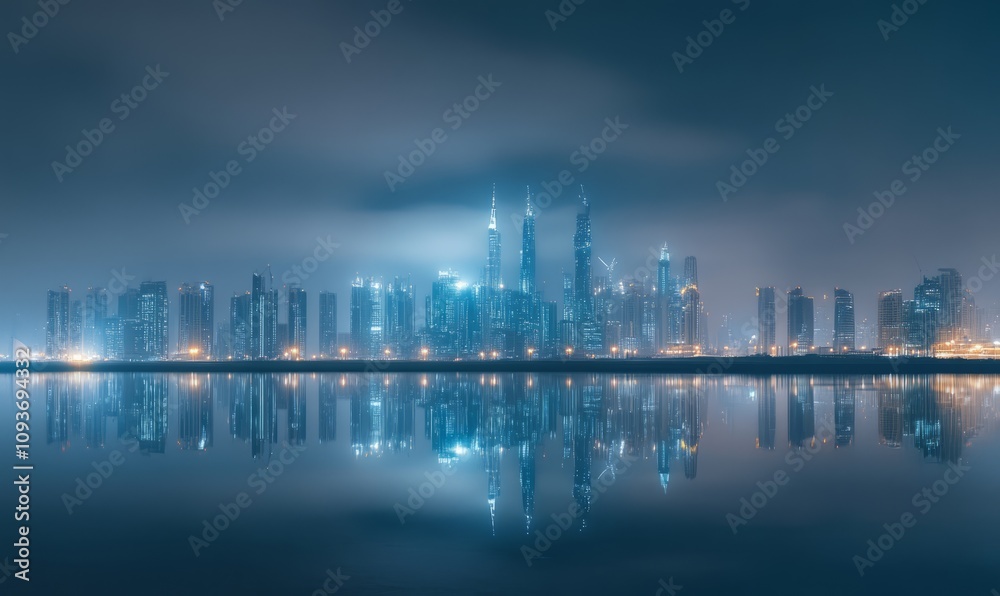 Fototapeta premium Dubai Skyline Reflected in the Water