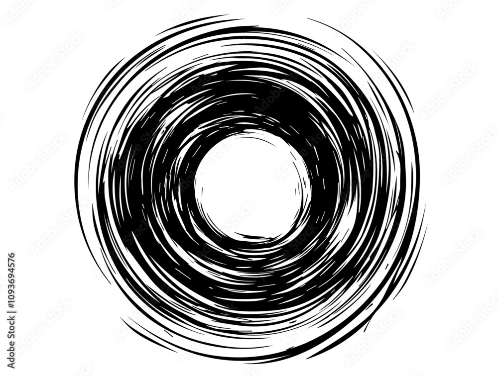 Abstract circular brush stroke design – minimalist black vector circle Abstract circular brush stroke design – minimalist black vector circle