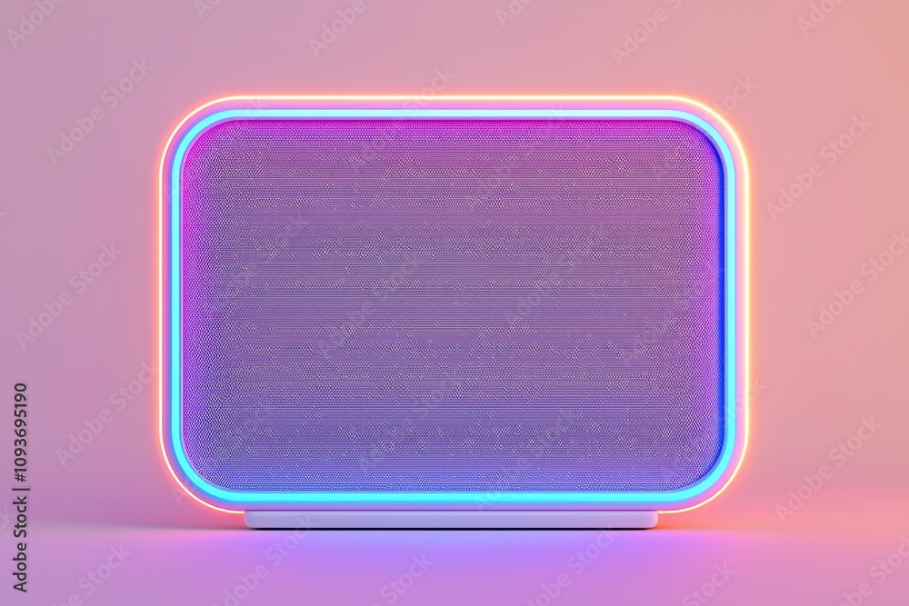 music player audio and interactive concept, A sleek, modern speaker with vibrant neon lights, set against a soft gradient background, creating a stylish and tech-forward ambiance. music player audio and interactive concept, A sleek, modern speaker with vibrant neon lights, set against a soft gradient background, creating a stylish and tech-forward ambiance.