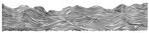 Artistic ocean waves – nature-inspired black vector illustrations for designs