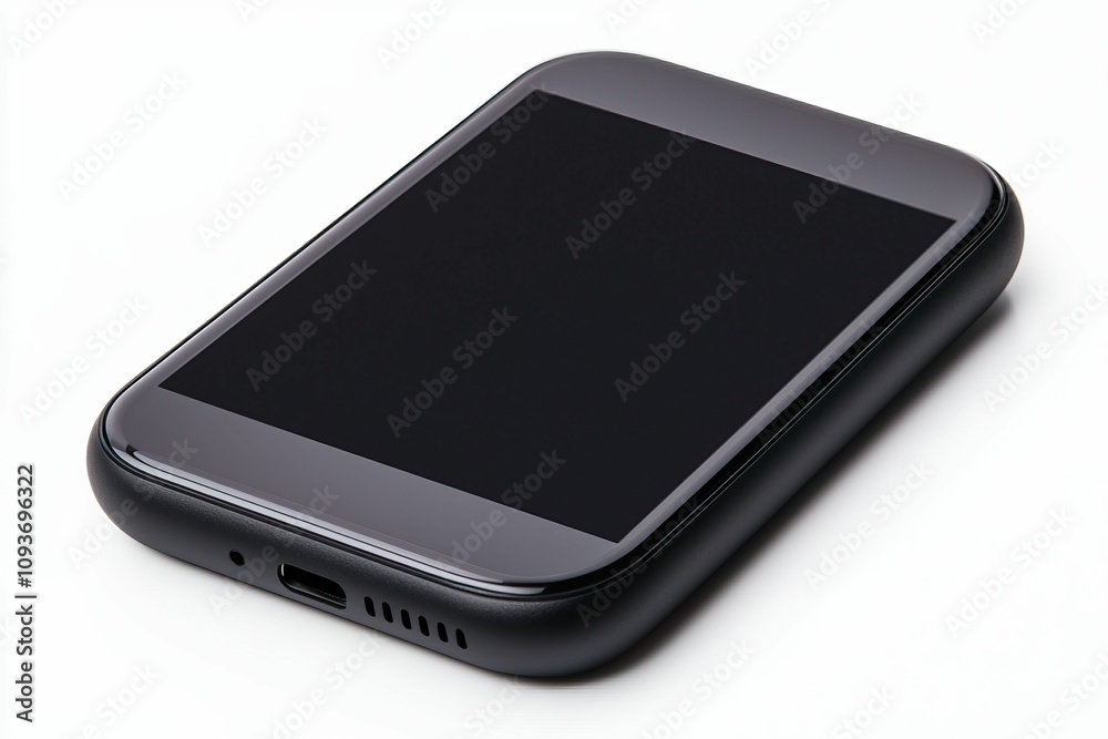 music player audio and interactive concept, A sleek, modern smartphone with a black casing, showcasing a blank screen, positioned on a white surface. music player audio and interactive concept, A sleek, modern smartphone with a black casing, showcasing a blank screen, positioned on a white surface.