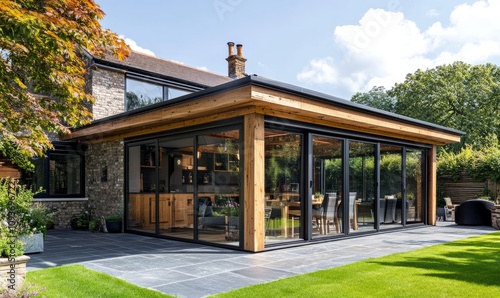 Building the extension with a robust timber frame