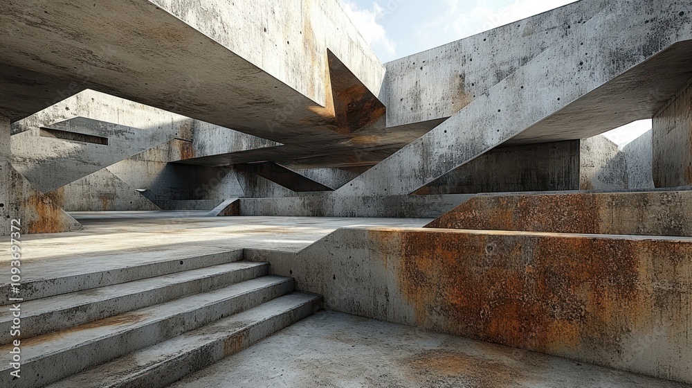 Abstract rusty concrete architecture. Abstract rusty concrete architecture.