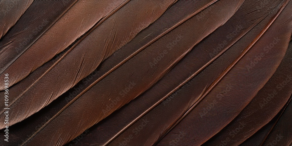 Obraz premium Close-up of Brown Bird Feathers with Detailed Structure