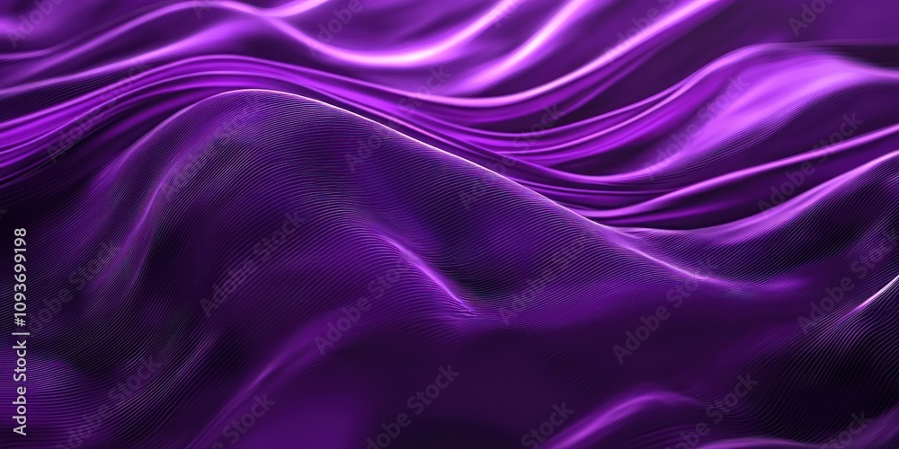 Fototapeta premium Abstract Purple Wavy Lines with a Metallic Sheen