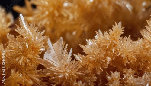 An artistic view of naphthalene crystals under a microscope, highlighting their structure photo