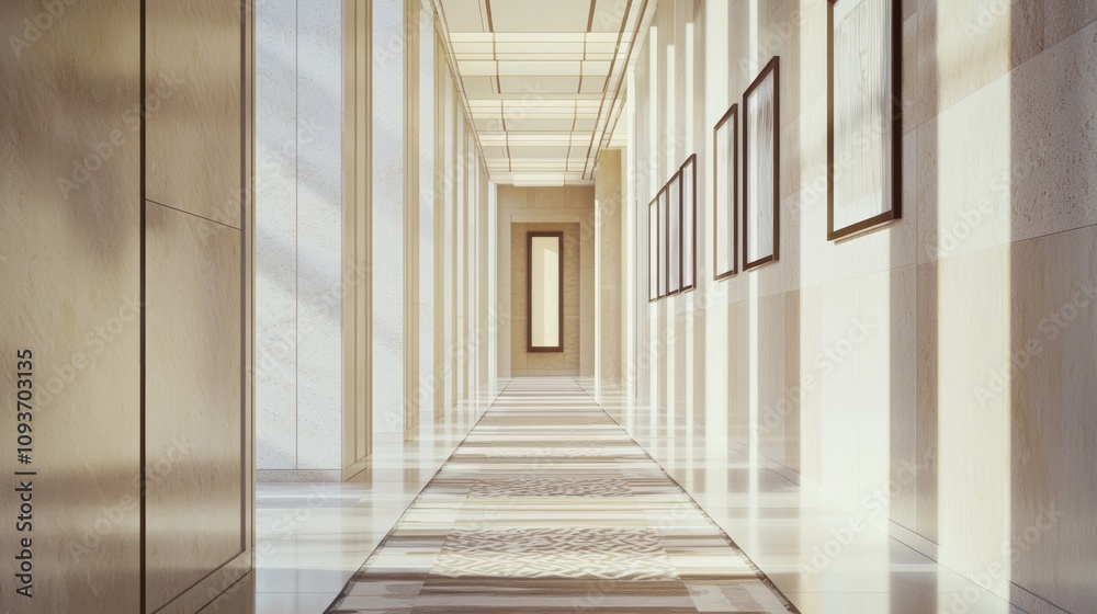 Modern-Tribal Inspired Hallway Interior Design with Earthy Tones, Tribal Patterns and Cultural Heritage Artwork in 3D Render Illustration Modern-Tribal Inspired Hallway Interior Design with Earthy Tones, Tribal Patterns and Cultural Heritage Artwork in 3D Render Illustration