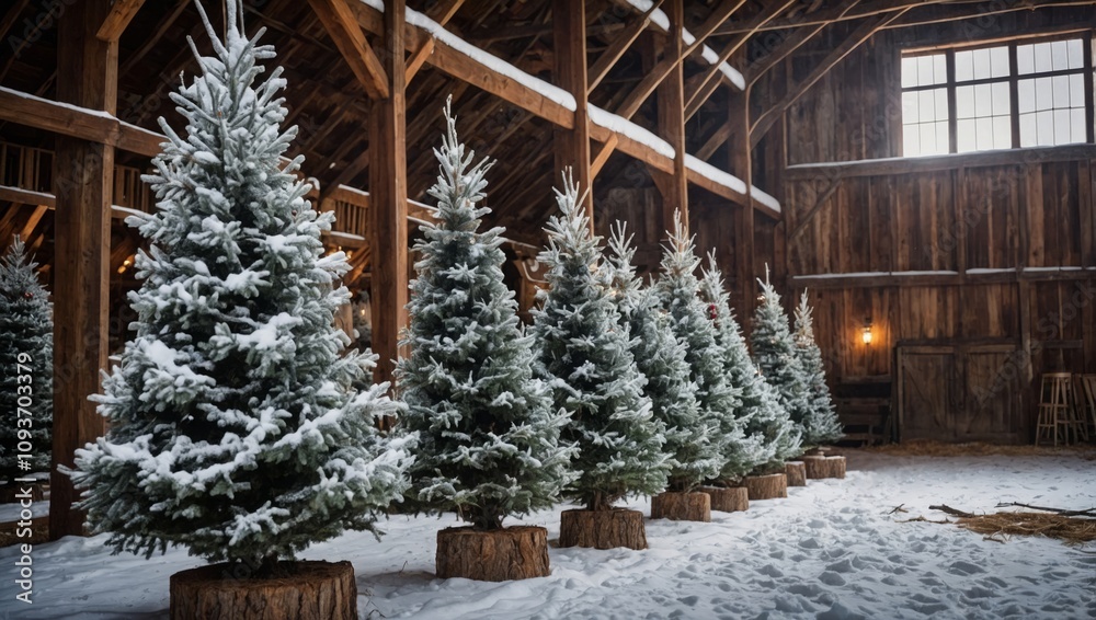 sale of Christmas trees, christmas market sale of Christmas trees, christmas market