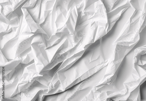 Abstract Crumpled White Paper Texture