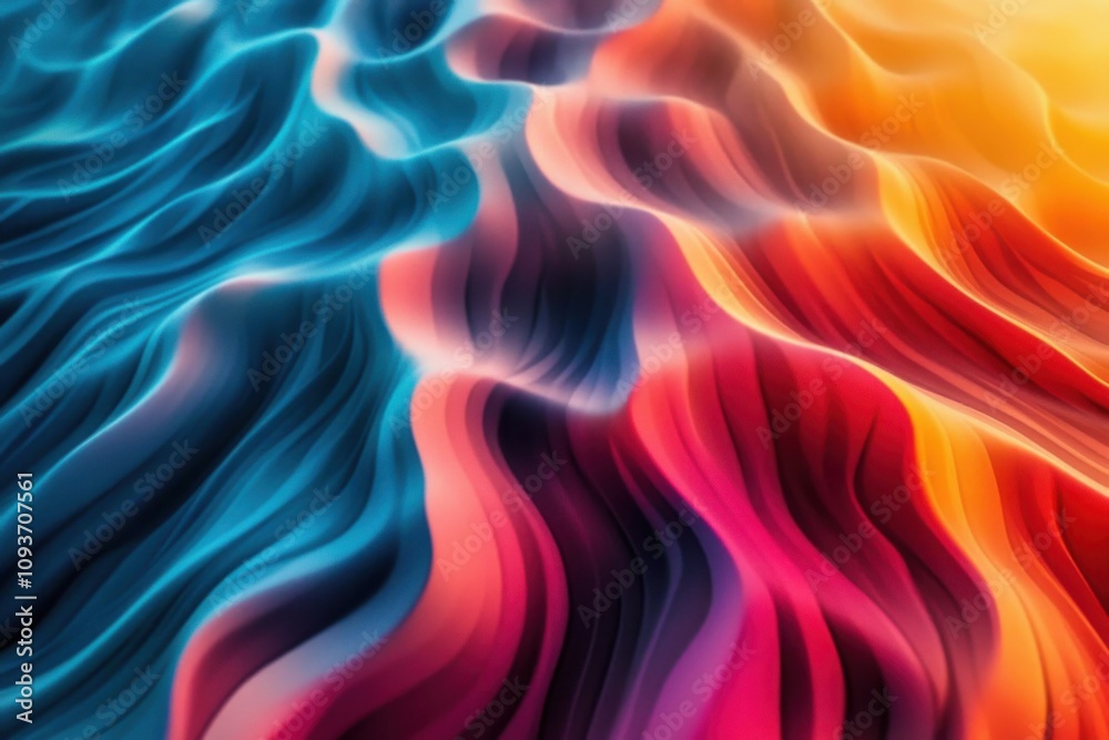 Obraz premium Vibrant abstract gradient with wavy minimalistic patterns for creative design